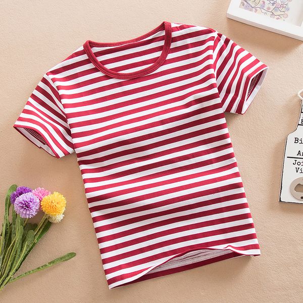 

t-shirts striped kids t-shirts for boys teenager short sleeve boys navy sailor tees cotton toddler tshirts for girl shirts 3-15y 230427, Blue