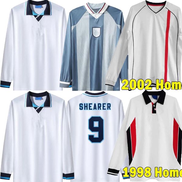 

1982 1990 englands retro long sleeve soccer jerseys 1994 95 96 97 shearer beckham 1998 men kids gerrard scholes owen 2001 02 08 heskey gasco, Black;yellow
