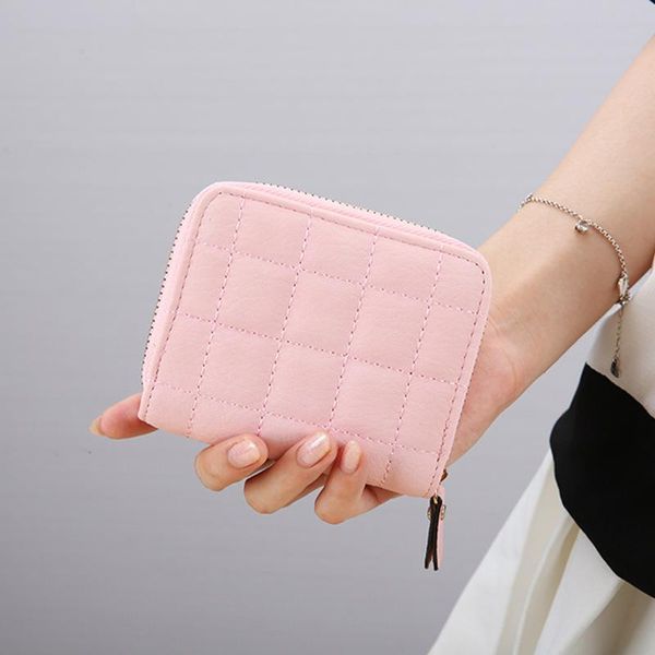 

mini wallet girl short zipper coin wallet pink purse for girls, Red;black