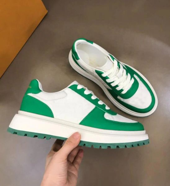 

2023 luxury brand abbesses sneakers shoes men white black grained calfskin embossed skateboard walking man discount lug sole derby trainers