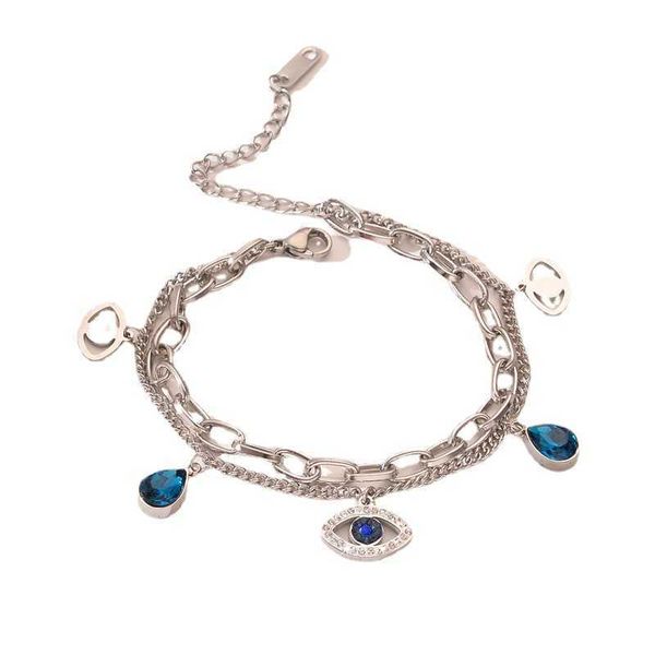 

european and american fashion devil's eye bracelet does not fade glamour lady bracelet ins hand ornaments style men's and women&#0, Golden;silver