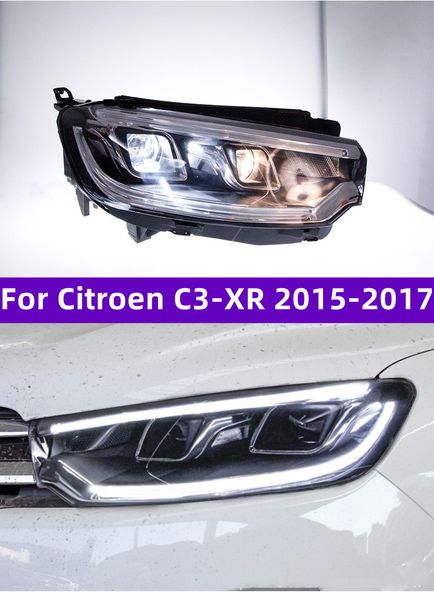 

car styling headlights for citroen c3-xr 20 15-20 17 drl head lamp turn signal xenon lens headlight assembly
