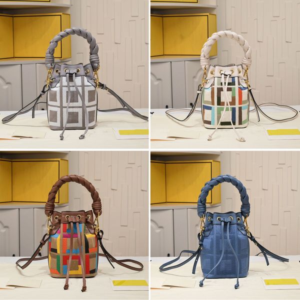 

mini bucket bag designer crossbody bag drawstring women shoulder bags mon tresor womens tote woven soft nappa leather handle embroidery hanb