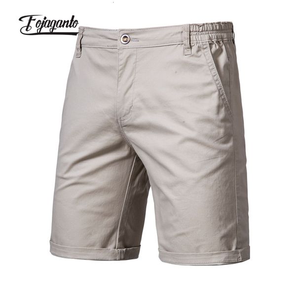 

men's shorts fojaganto men's summer shorts cotton solid color five-point shorts casual business social straight shorts male 230427, White;black