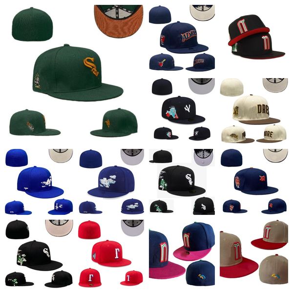 

2024 Fitted Designer Size Baseball Football Flat Casual Caps Letter Embroidery Cotton All Teams Sport World Patched Full Closed Ed Hats Mix Order 7-8 size 03, Red