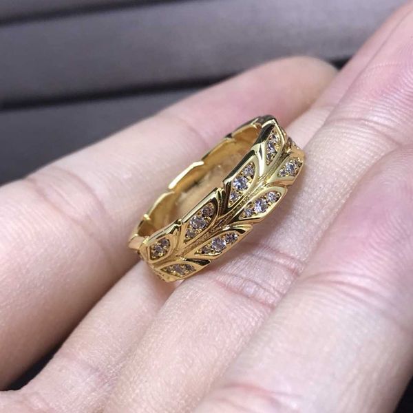 

original steel seal high version tiffay new product vine full diamond ring female v gold plated 18k rose with original packaging ciey, Silver