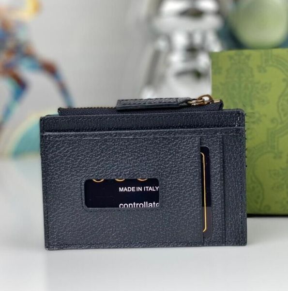 

7a genuine leather card holders leather fashion luxury designer printing card holder couples famous wallets small purses key coin pouch with, Brown;gray