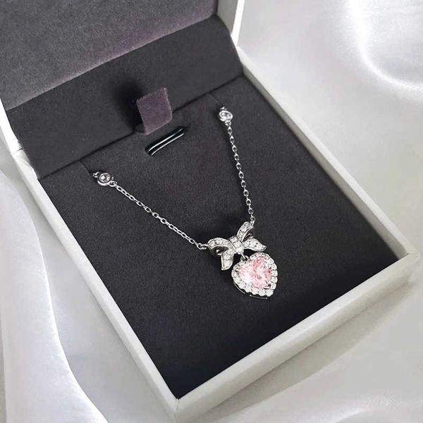 

fan family love princess sterling silver necklace women's light and luxury sense s925 bow knot collar chain as a gift for girlfriend