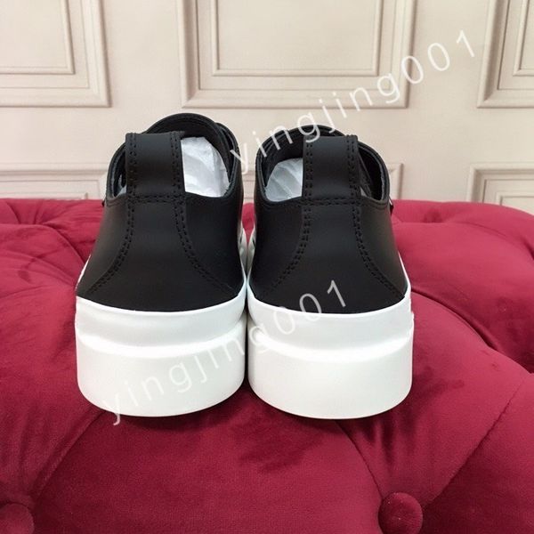 

casual shoes womens designer travel leather lace-up sneaker fashion lady flat running trainers woman shoe platform mens sneakers, Black