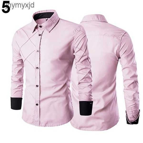

men casual business buttoned formal long sleeve grid slim fit stylish luxury shirt navy burgun for male 2 bu95, White;black