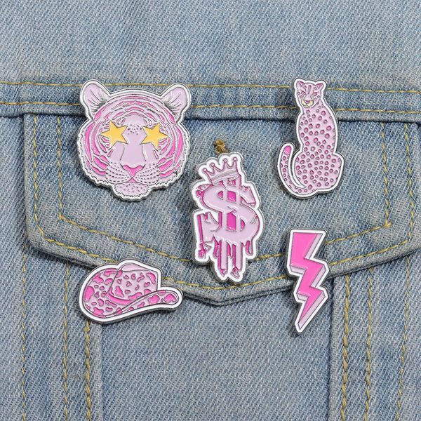 

Pink Enamel Pins Cute Kawaii Metal Badge Brooches For Women Girl Fashion Jewelry