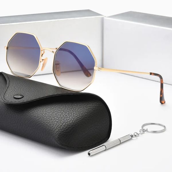 

2023 gradient polarized lady sunglasses hexagon fashion women sun glasses luxury women female brand new vintage metal frame trendy shades oc, White;black