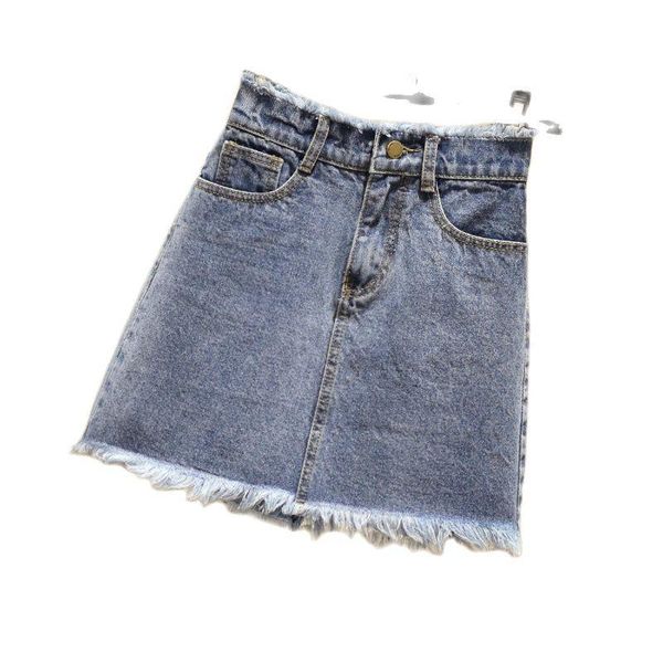 

capris short women's high waist denim skirt 2022 new spring summer skirt wild bag hip casual aline streetwear short skirt q61, Black;white