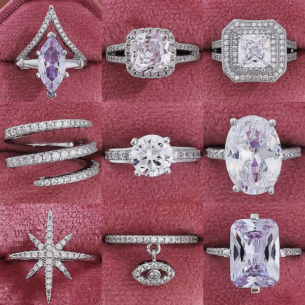 

wedding rings 2023 cincin janji keabadian pernikahan pertunangan warna perak mewah mode baru untuk hadiah pesta wanita phantom jewel z1 2304, Slivery;golden