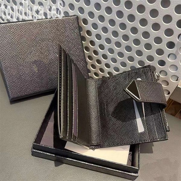 

pretty leather bag saffiano triangle cardholder enamel tag with letter delicate luxury designers square money clip senior feel wallets attra, Brown;gray