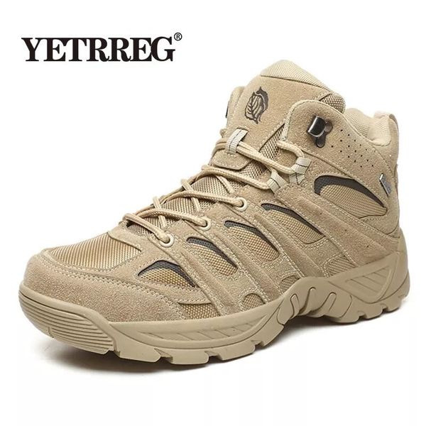 

safety shoes brand men boots tactical military combat boots outdoor hiking boots winter shoes light non-slip men desert boots ankle boots 23, Black;brown