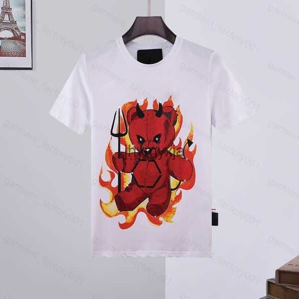 

phillip plain men designer pp skull diamond t shirt short sleeve dollar brown bear brand o-neck skulls tshirt 8 4xey, White;black