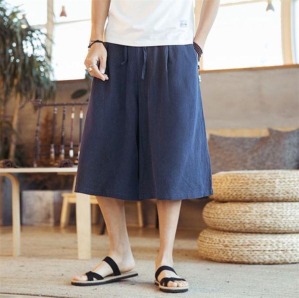 

pants 5xl 6xl 7xl men's wide leg crotch harem pants summer cotton linen trousers plus size male streetwear pants black white gray red