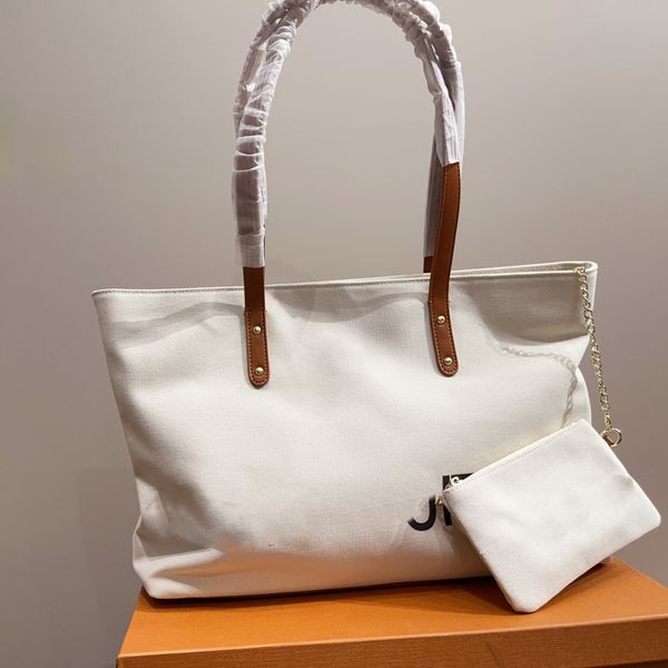 

23ss women bucket shoulder bag canvas shopping bags handbag luxurys designers tote shouder crossbody bag with coin purse 40cm
