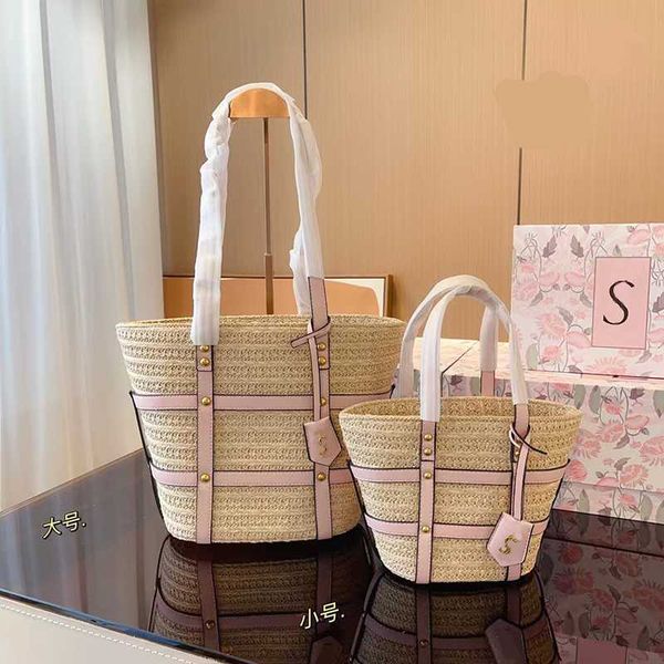 

summer designer raffia woven shopping bag palm leaves and cowhide woven from large capacity two lightweight practical crossbody bag beach ba