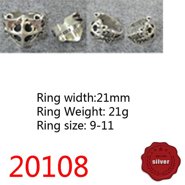 

20108 fashion ring cross flower s925 sterling silver open letter personalized index finger youth punk hip hop fashion piece retro