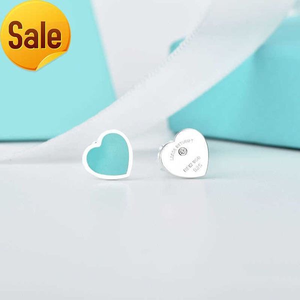

s925 sterling silver sweet heart designer stud earrings for women luxury brand letters cute ol engagement asymmetrical ear rings earring jew, Golden;silver