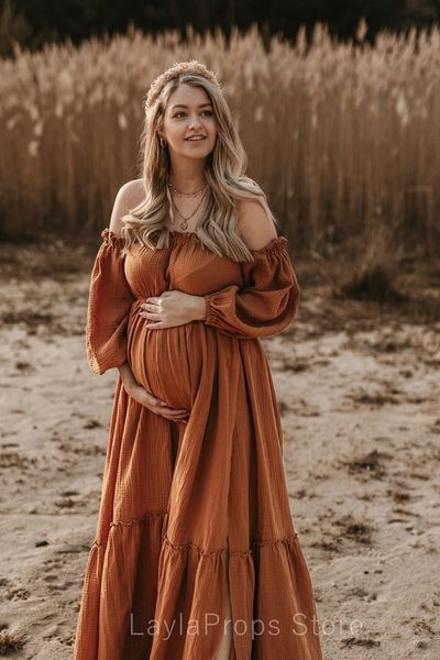 

maternity dresses off shoulder women's boho dresses maternity gown fotoshoot  maxi pregnancy muslin vintage baby shower poshoot, White