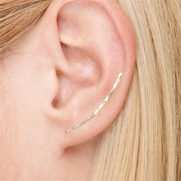 

ear cuff 925 anting anting tindik perak perhiasan brincos terisi emas hammered charm buatan tangan untuk wanita oorbellen 230427, Silver