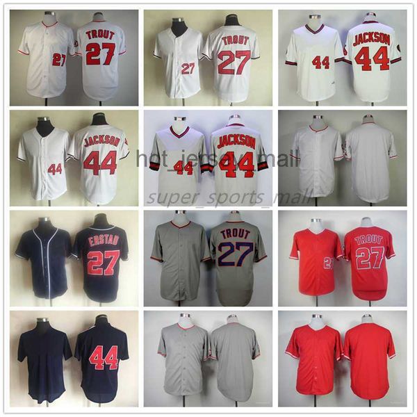 

vintage college baseball wears jersey 44 reggie jackson 27 erstad throwback 29 rod carew 30 nolan ryan blank 1973 men women youth size s--xx, Blue;black