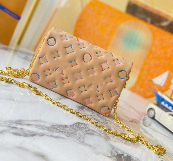 

evening bags pochette coussin chain bags designer embossed lambskin handbags totes women luxurys monograms color printing shoulder purse clu