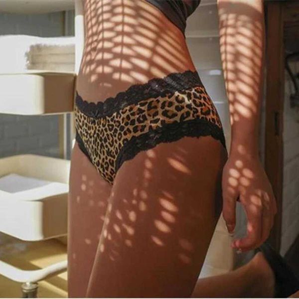 

briefs panties leopard print panties for women seamless ice silk underwear women's lowwaist printed underpants female comfort lingerie, Red;black