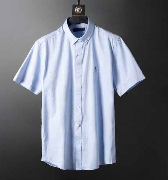 

men's formal short-sleeved shirt business fashion casual designer shirt brand men's spring and summer solid color formal luxury cl, White;black
