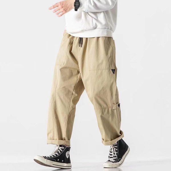 

pants spring autumn harem joggers men cargo pants streetwear 2022 hip hop casual pockets track pants male harajuku fashion trousers, Black