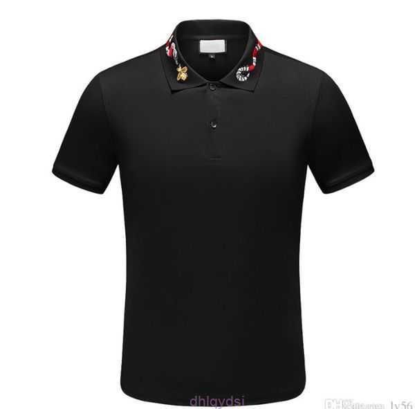 

polos fashion men mens casual t-shirts luxury t shirt embroidered tees medusa cotton snake pattern polo-shirt collar polo shirts asian size, White;black
