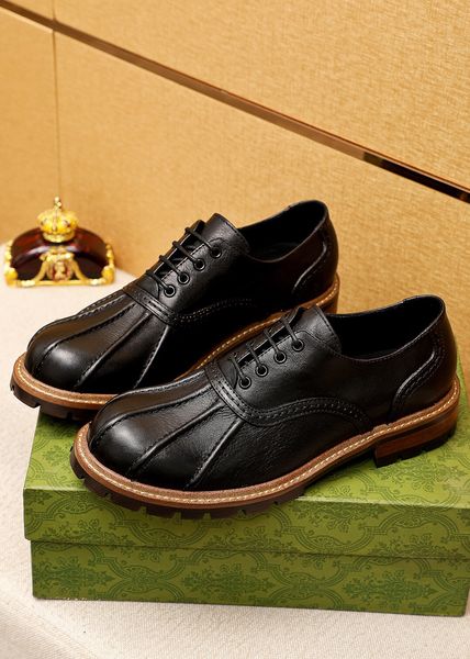 

2023 men's dress shoes business casual genuine leather loafers men brand wedding formal party flat shoes size 38-45, Black