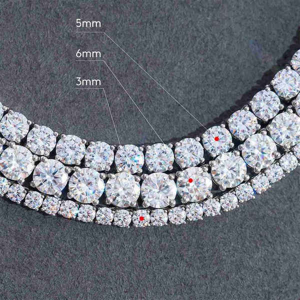 

925 sterling silver ice out diamond 3mm 5mm 6mm moissanite tennis chain for men