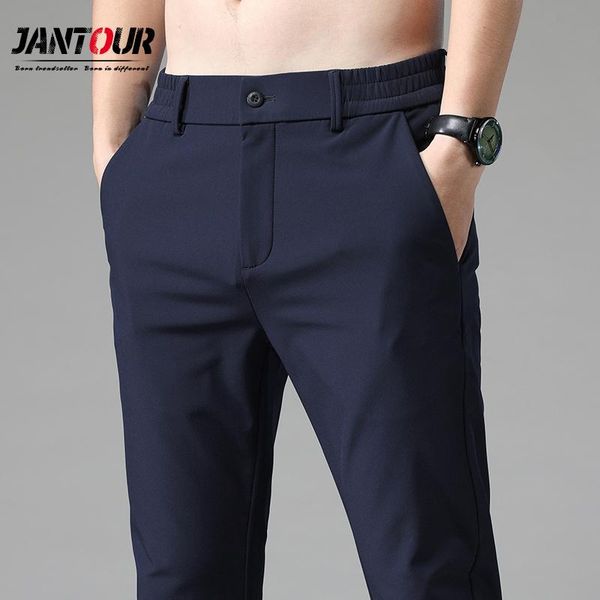

pants jantour brand men's business casual pants fashion casual straight trousers male blue gray black large size 36 38