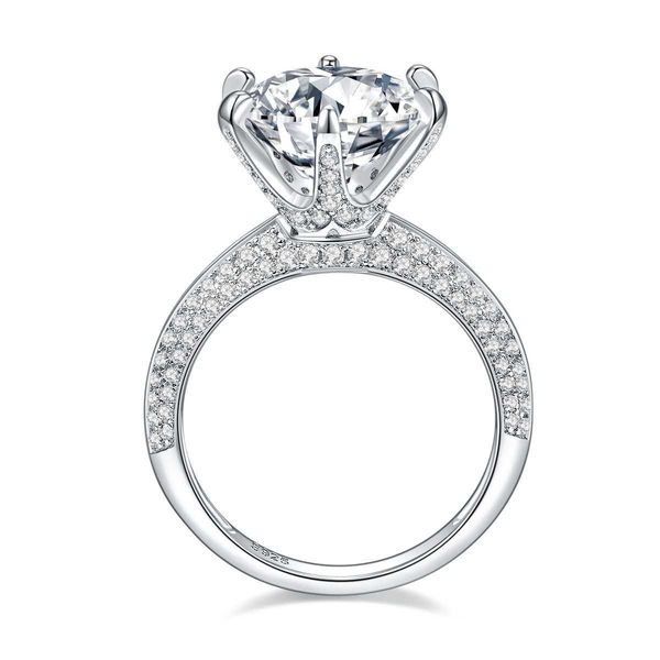

tiffay moissanite diamond ring silver plated 18k white gold six claw luxury group set half country 5-claw wedding female, Slivery;golden