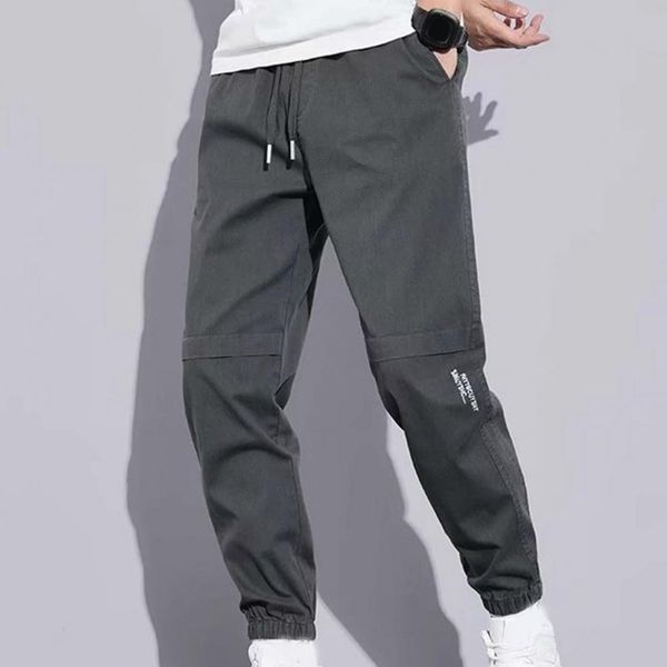

pants spring pants trendy casual men trousers pockets men pants cool spring pants for school, Black