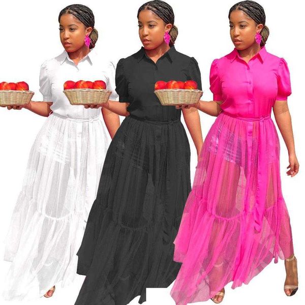

nightclub mesh stitching black and dress white short sleeve, Black;gray