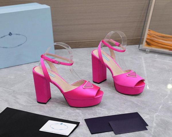 

women black highheeled satin sandals heeled platform sandal casual chunky sole pumps lady platforms heel slippers3879901