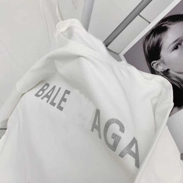 

designer balencigas womant shirt high end fashion brand new paris gilded letter t-shirt sleeve women's round neck short sleeve loose co, White;black