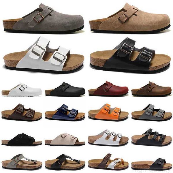 

slippers 2023 designer sandals bostons clogs men women slides slipper soft footbed suede leather buckle strap shoes outdoor siz, Black