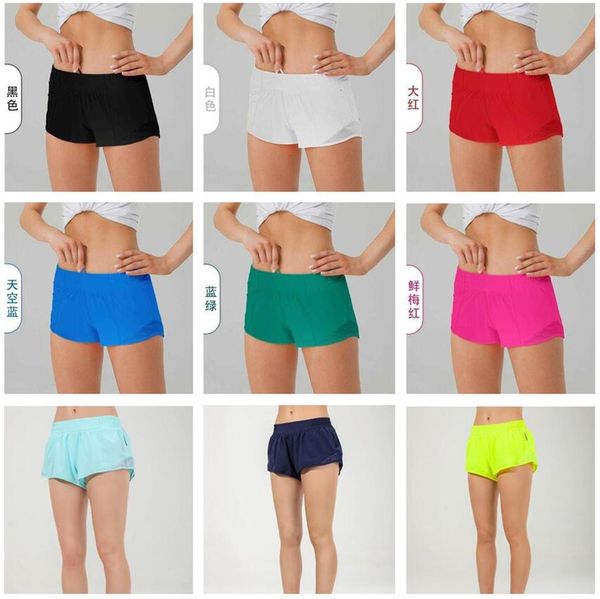 

lululemens womens women summer yoga y shorts breathable quick drying sports underwear pocket running fitness pants princess sportswear class, Gray