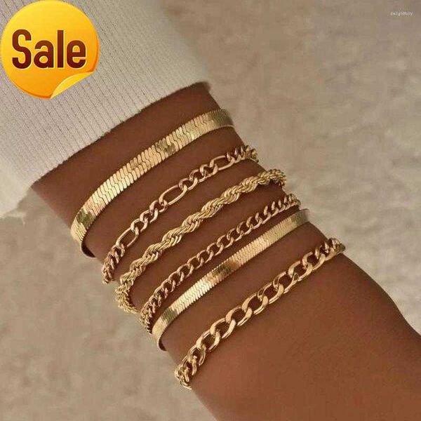 

anklets geometric boho gold color multistyle punk snake chain rope combination bracelet summer multilevel beach handmade jewelry, Red;blue