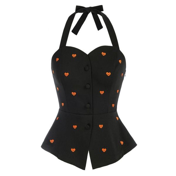 

tanks gk women halter camis cherries pattern tank summer vintage cross strap slim sweetheart holiday beach sweet camis, Black;white