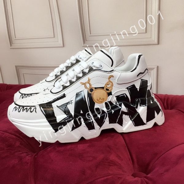 

2023 new luxurys casual shoes women travel leather sneaker fashion lady flat designer running trainers letters woman shoe platform men gym s, Black