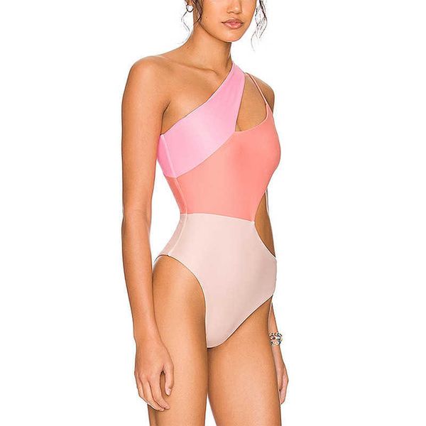 

swimsuit 2023 nylon one piece contrast color swimsuit women's new style