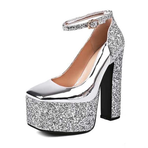 

luxury sandals women designers 2023 summer new pointed toe bling shiny shoes for women big size 43 platform shoes mary janes, Black