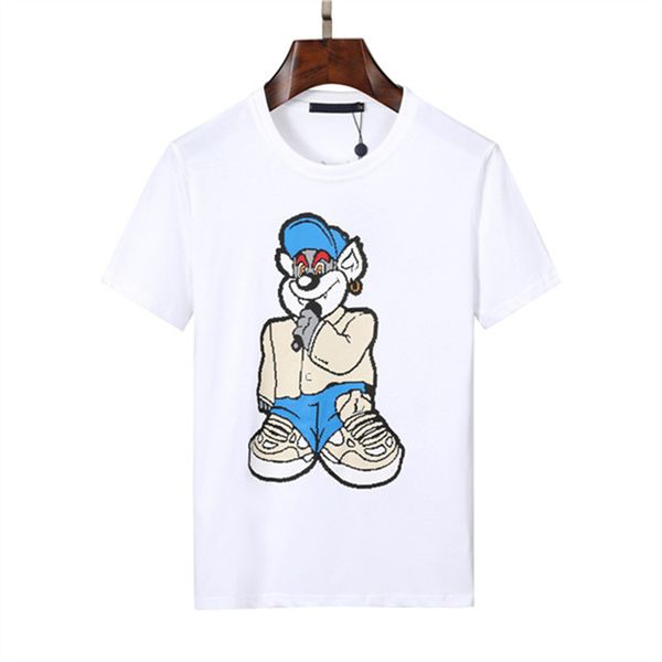 

summer new fashion t shirt mens tee luxury cartoon print pattern men's womens short sleeved shirt womens designer tshirt, White;black
